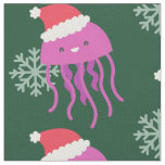 ugly christmas jellyfish santa snowflake fabric
