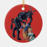 Ugly Christmas Krampus Antique Red Ceramic Ornament at Zazzle