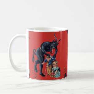 ugly christmas krampus antique red coffee mug