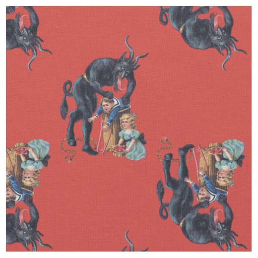 ugly christmas krampus antique red fabric