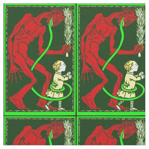 ugly christmas krampus child victorian fabric