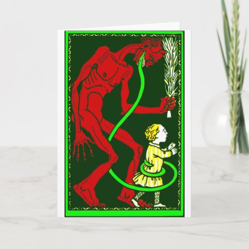 ugly christmas krampus child victorian invitation