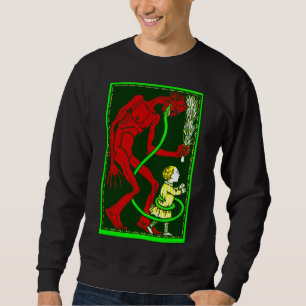 ugly christmas krampus child victorian sweatshirt