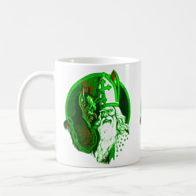 ugly christmas krampus st nicholas santa coffee mug (Left)