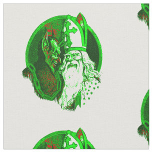 ugly christmas krampus st nicholas santa fabric