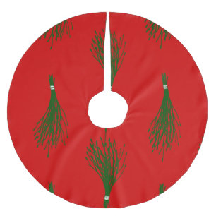 ugly christmas krampus willow rod red brushed polyester tree skirt