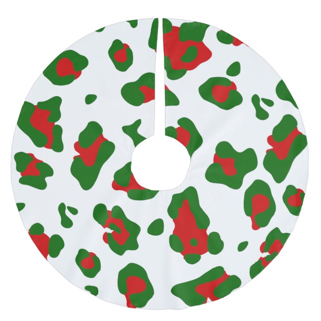 ugly christmas leopard animal print  brushed polyester tree skirt (Front)