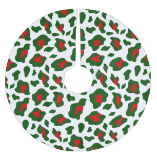 ugly christmas leopard print brushed polyester tree skirt