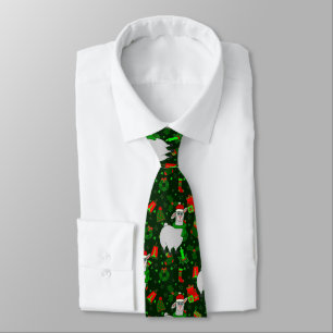 ugly christmas llama santa claus alpaca neck tie