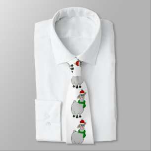 ugly Christmas llama Santa Claus Neck Tie