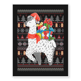 Ugly Christmas Llama Shirt Christmas Llama Gift Temporary Tattoos
