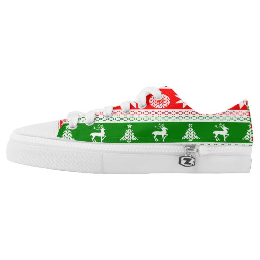 Ugly Christmas Low-Top Sneakers (Left Shoe Outside)