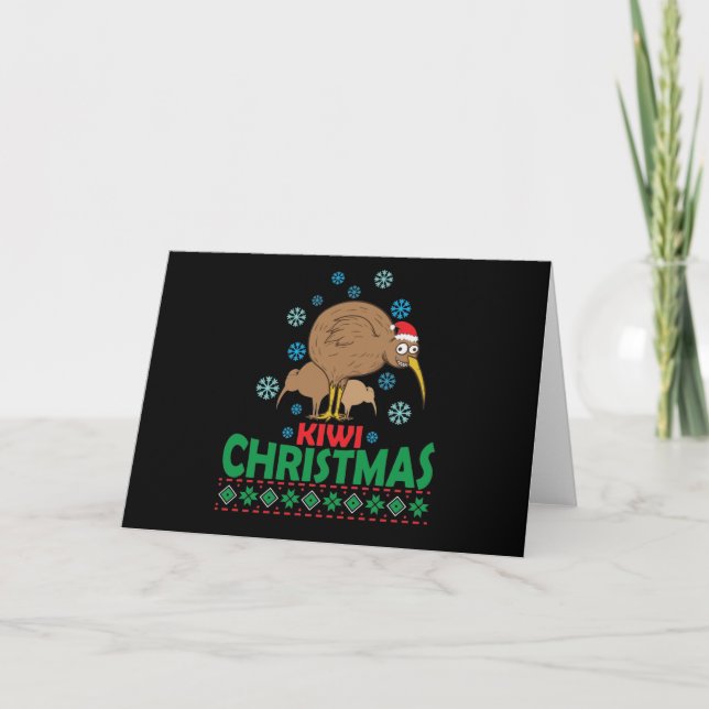Ugly Christmas mit Kiwi Vogel aus Neuseeland Card (Front)