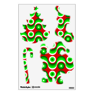 ugly christmas mod groovy red wall decal