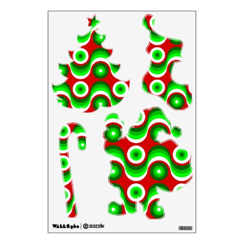 ugly christmas mod groovy red  wall decal