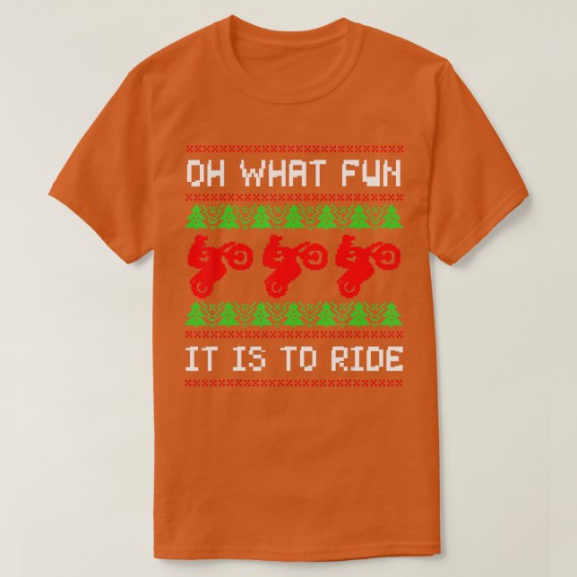 Ugly Christmas Motocross Dirt Motorcycle Bike Moto T-Shirt (Design Front)
