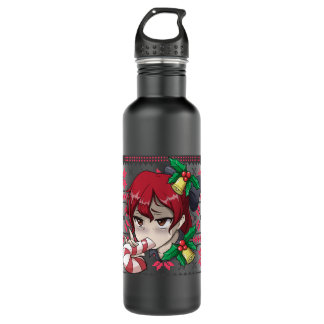Ugly Christmas Otaku Ahegao Ecchi Etchi Lewd Henta Stainless Steel Water Bottle