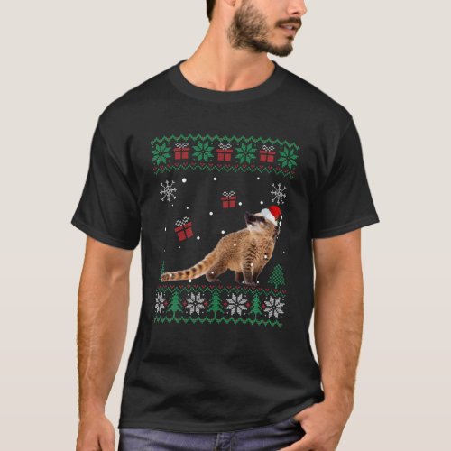 Ugly Christmas Pajama Sweater Coati Animals Lover