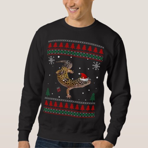 Ugly Christmas Pajama Sweater Leopard Gecko Animal