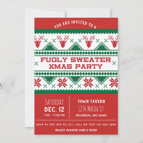 Ugly Christmas Party Invitation