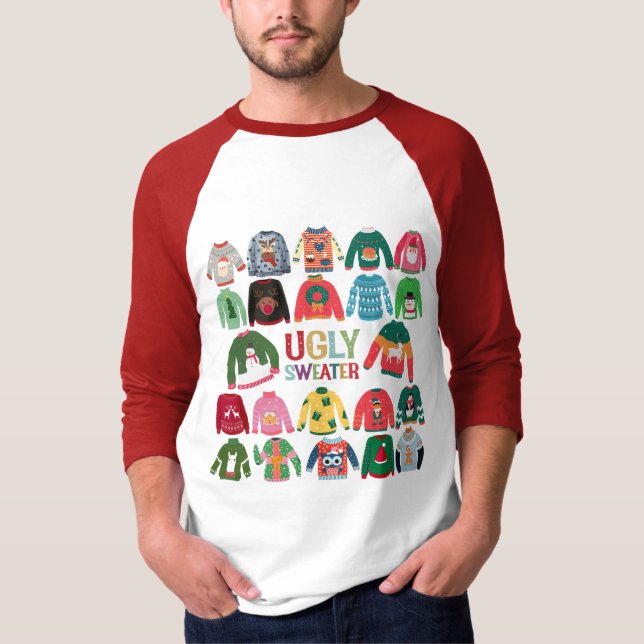 Ugly Christmas Party Raglan T-Shirt (Front)