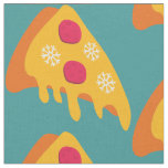  ugly christmas pepperoni pizza snowflakes winter  fabric