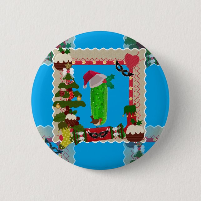 ugly christmas pickle button (Front)