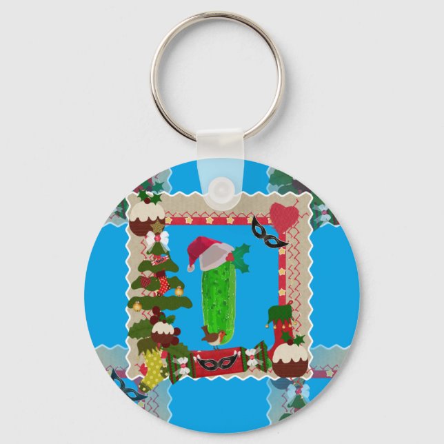 ugly christmas pickle keychain (Front)