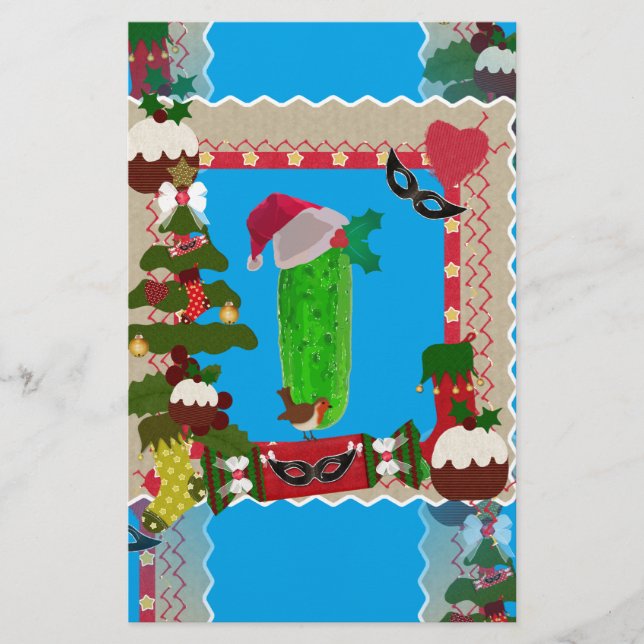 ugly christmas pickle stationery (Front)