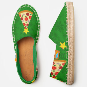 ugly christmas pizza tree funny italian xmas green espadrilles