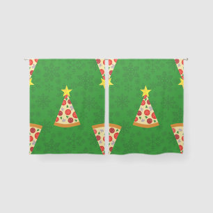 ugly christmas pizza tree funny italian xmas green sheer curtains