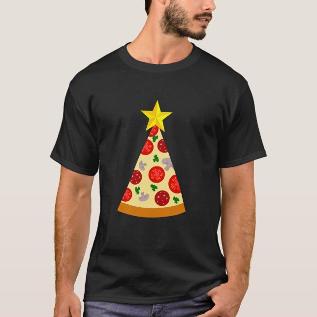 ugly christmas pizza tree funny italian xmas peppe T-Shirt (Front)