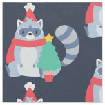 ugly christmas raccoon santa xmas tree cute  fabric