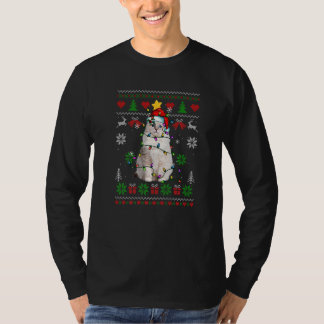 Ugly Christmas Ragdoll Cat Lights Santa Hat T-Shirt