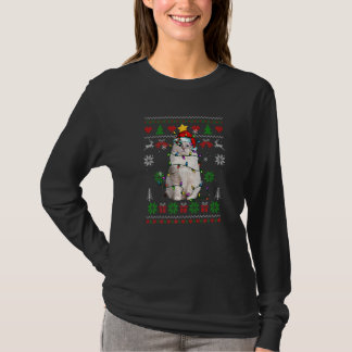 Ugly Christmas Ragdoll Cat Lights Santa Hat T-Shirt