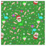 ugly christmas robot african black santa hotdog fabric