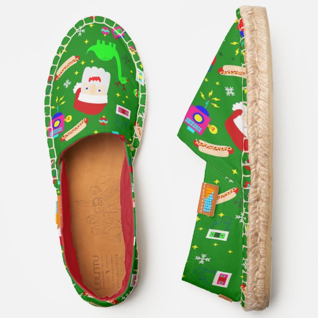ugly christmas robot santa claus hotdog dinosaur  espadrilles (Side)