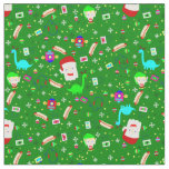 ugly christmas robot santa claus hotdog dinosaur  fabric