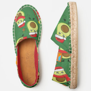 ugly christmas santa avocado winter espadrilles