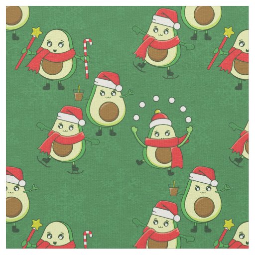 ugly christmas santa avocado winter fabric