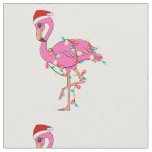 ugly christmas santa claus flamingo fabric