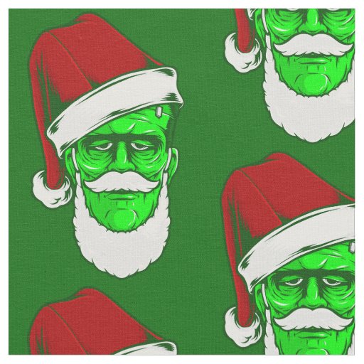 ugly christmas santa claus frankenstein monster fabric