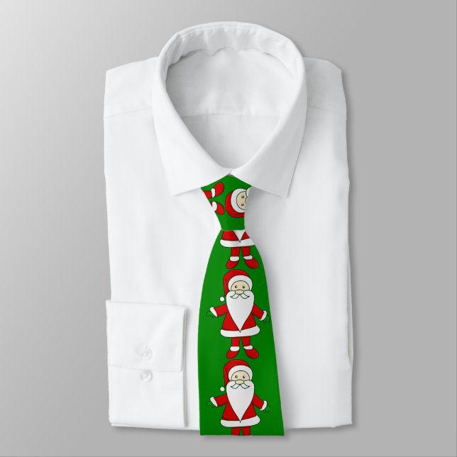 ugly christmas santa claus funny xmas neck tie (Tied)