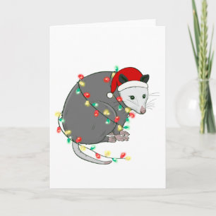 ugly christmas santa claus opossum invitation