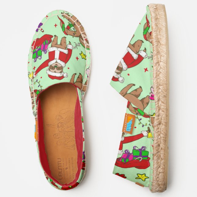 ugly christmas santa claus sloth espadrilles (Side)