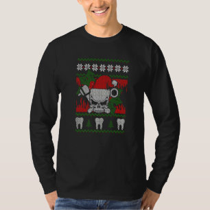 Ugly Christmas Santa Skull Dentist Xmas T-Shirt