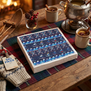 Ugly Christmas Ski Pattern Holiday Napkins