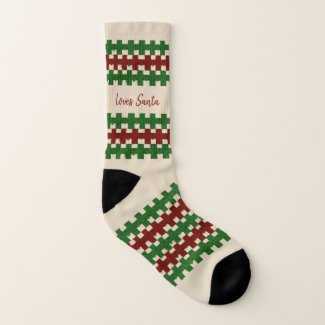 Ugly Christmas Socks Custom Name Loves Santa