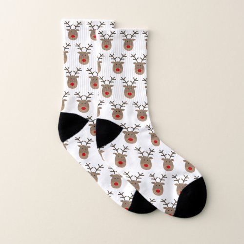 Ugly Christmas socks with funny reindeer pattern