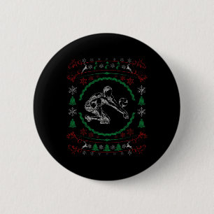 Ugly Christmas Style Volleyball Funny Xmas Button